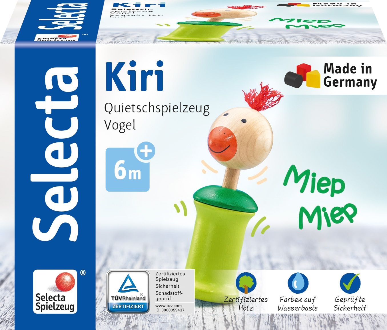 Selecta Quietschspielzeug Vogel Kiri