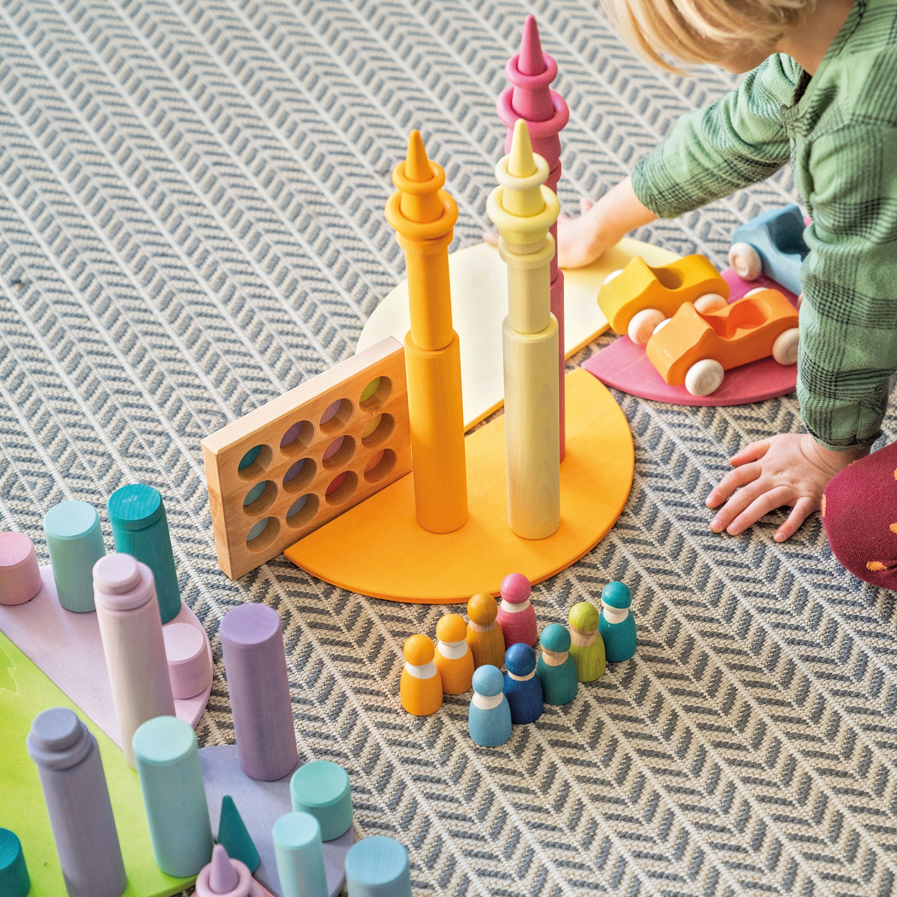 GRIMM´S Steckspiel Kleine Bauwalzen pastell