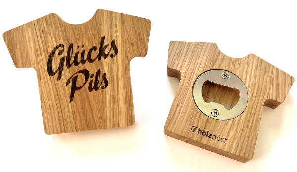 Holzpost® Flaschenöffner Trikot GlücksPils