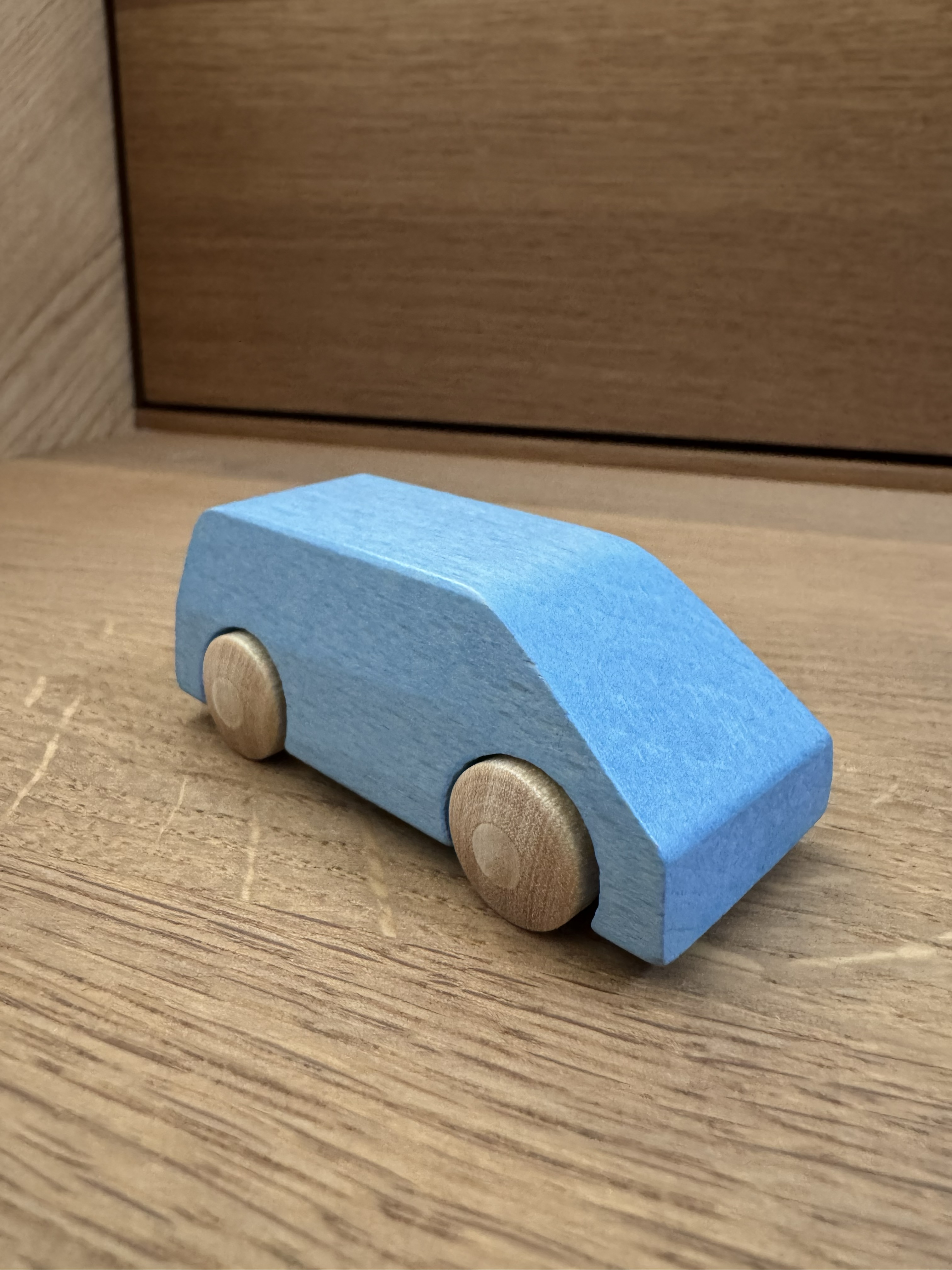 Beck Mini Van Holzauto Pastell blau | Holzspielzeug Profi