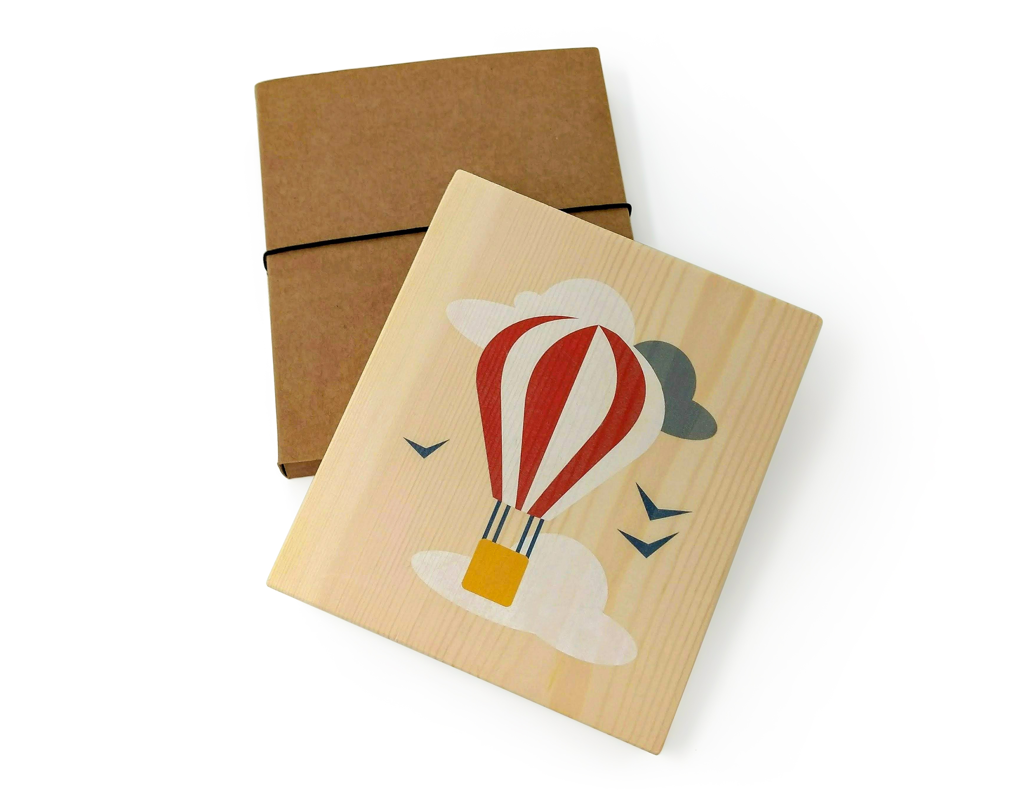 Lubulona Holzbilder Illustration Ballon, Boot & Bus (3er Set)