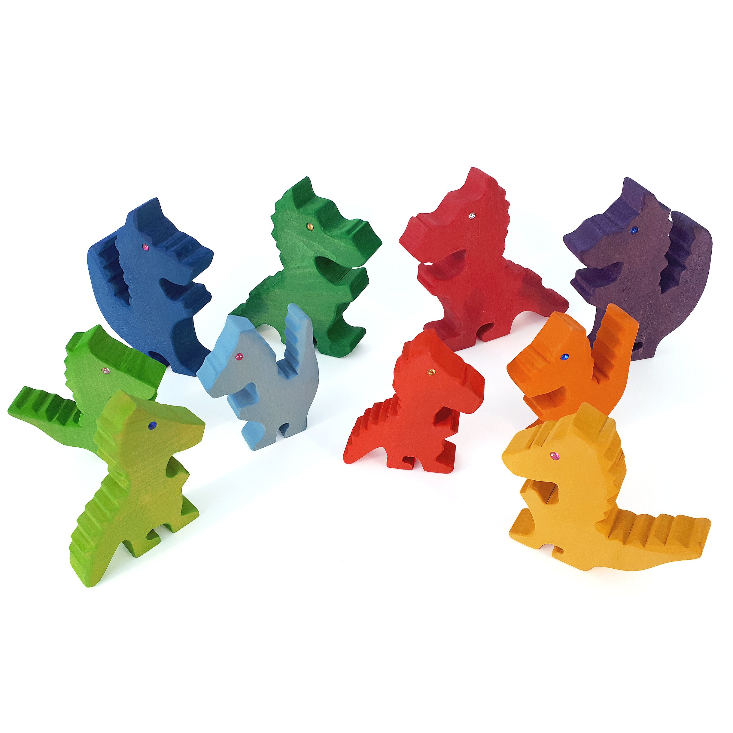 BAUSPIEL Drachenfamilie Rosso (5 Teile)