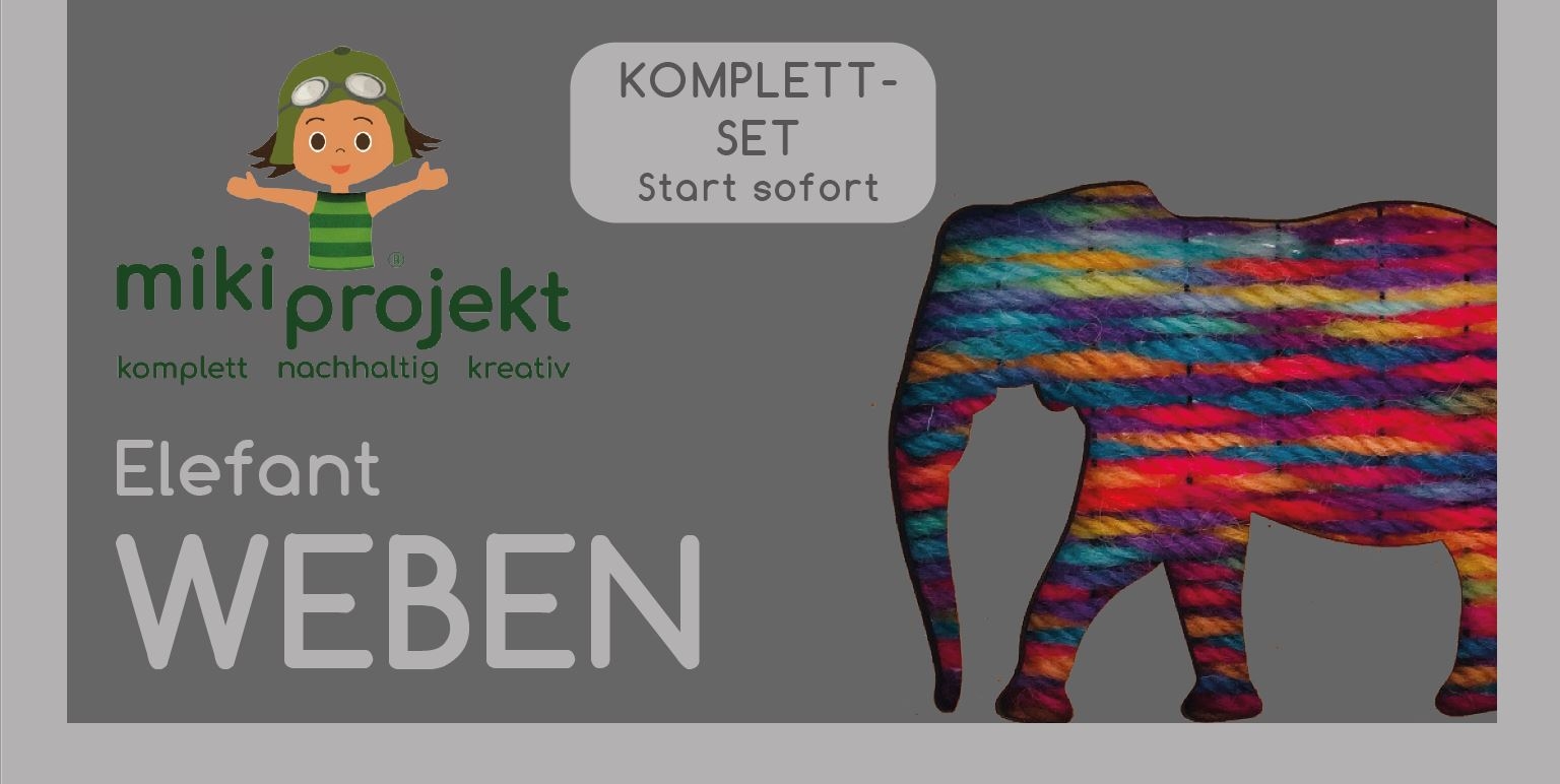 mikiprojekt Bastelset Weben Elefant