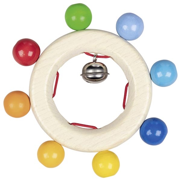 goki gaby Greifling Regenbogenperlen mit Glöckchen - Holzspielzeug Profi