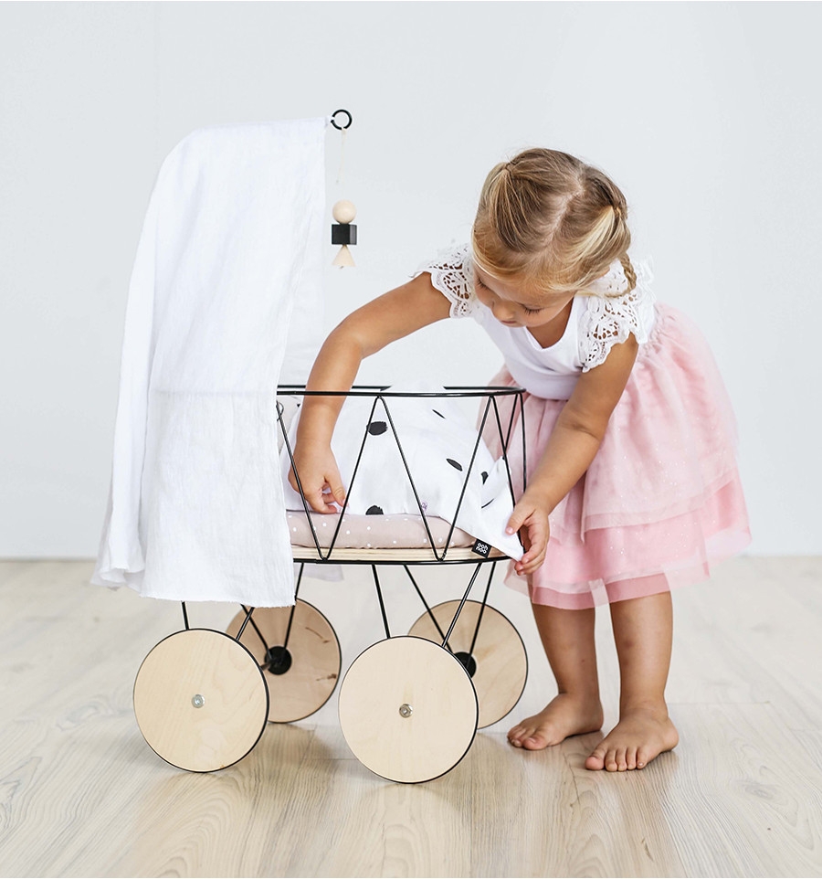 ooh noo Bettwäsche Ladybird für Puppen Stubenwagen