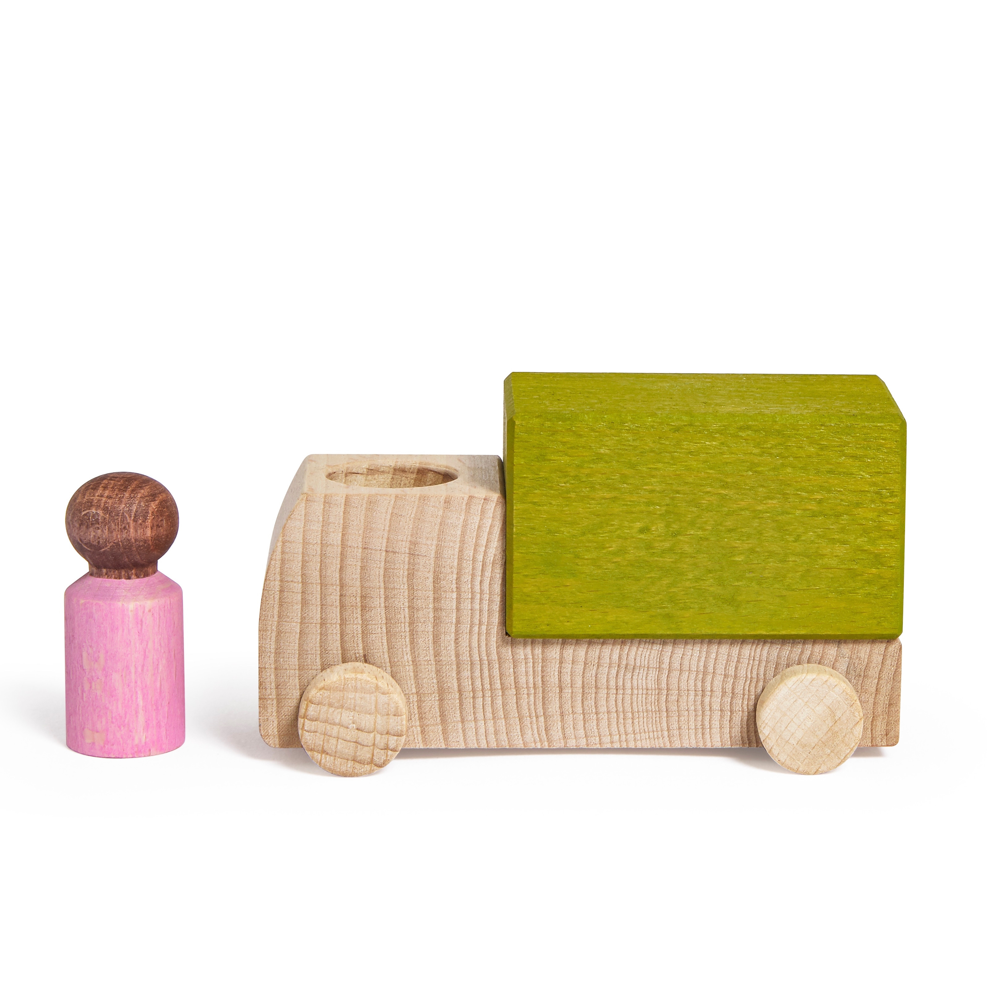 Lubulona Lubu Truck lime mit Holzfigur