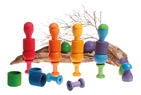GRIMM´S Sortierspiel Regenbogen-Pilze bunt