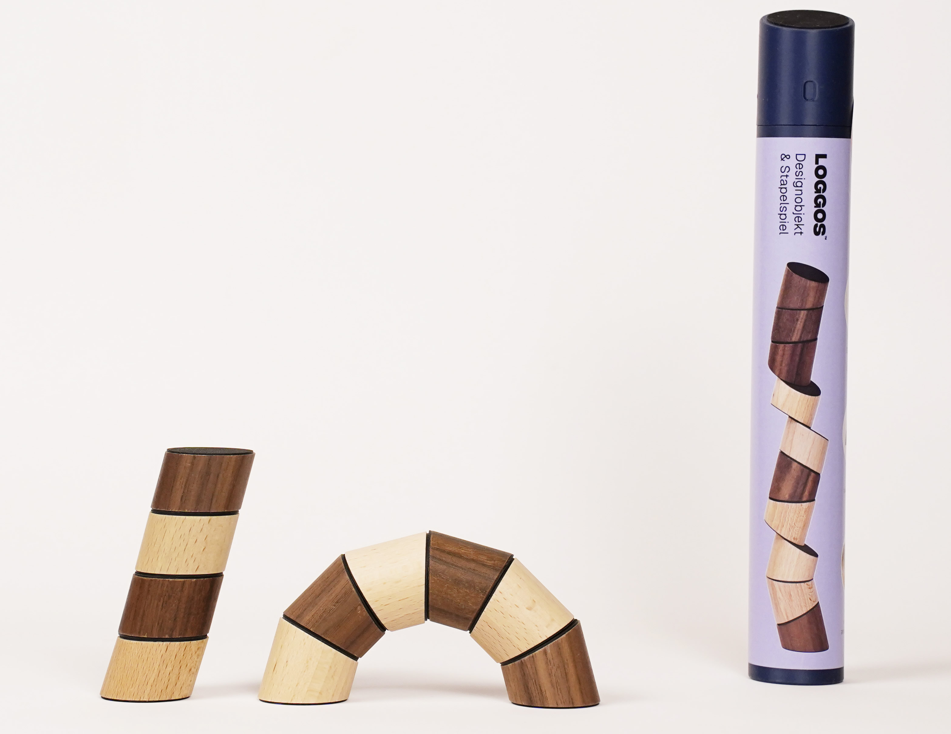 LOGGOS Verrücktes Stapelspiel Buche Nuss Set S | Holzspielzeug Profi