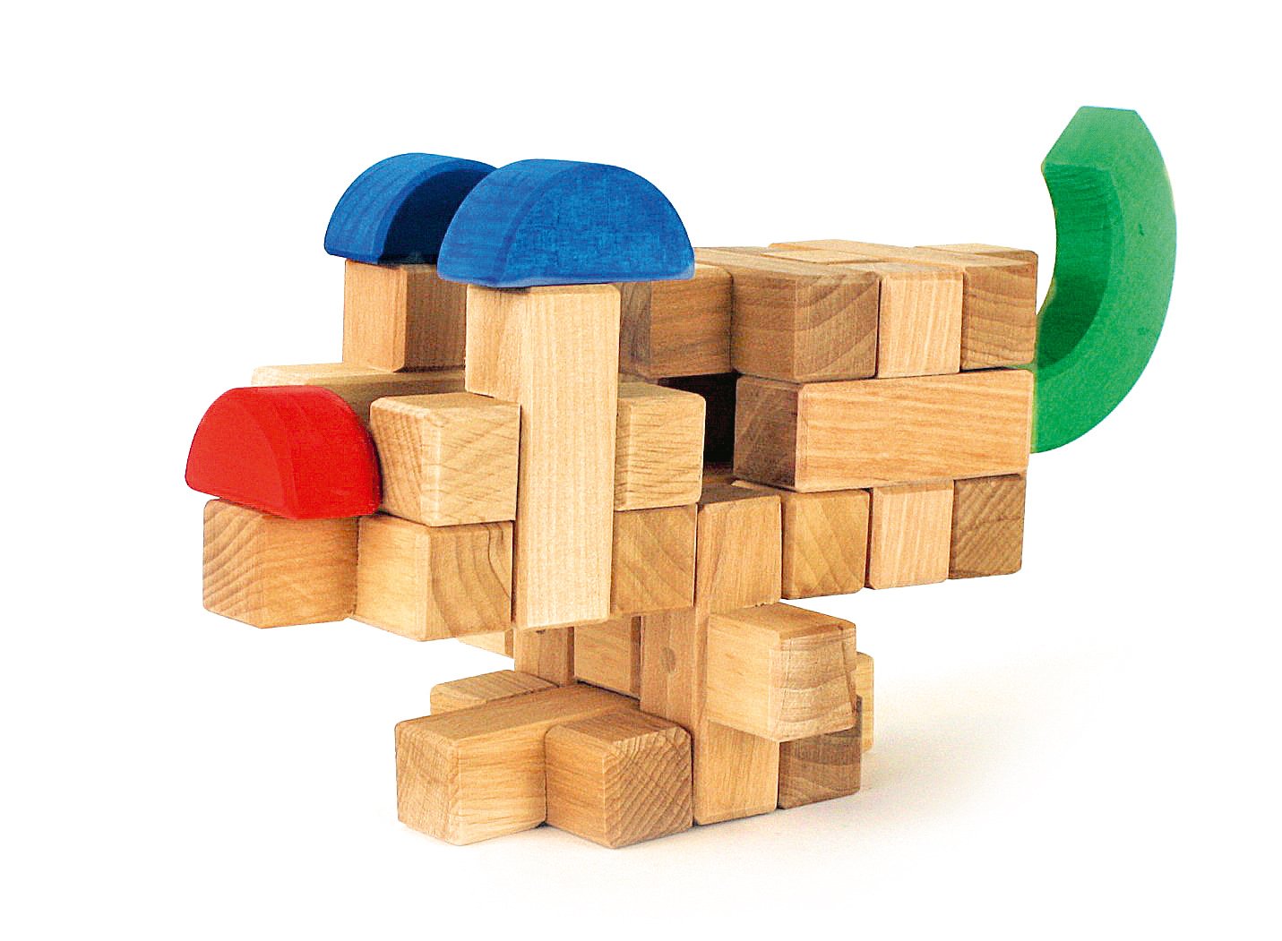 BAUSPIEL Pluskonstruktion im Holzkasten (36 Stück)