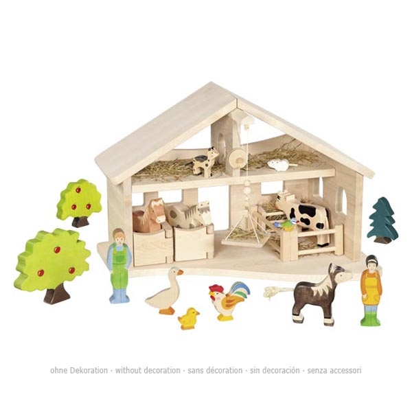 HOLZTIGER Bauernhof Stall mit Seilwinde