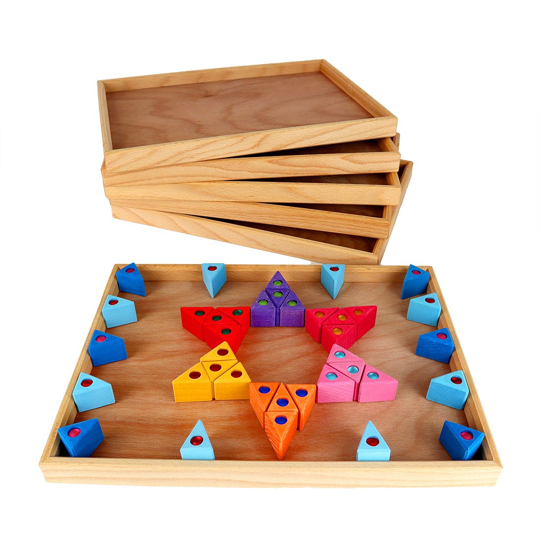 BAUSPIEL Legetabletts natur (6er Set)