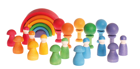 GRIMM´S Sortierspiel Regenbogen-Pilze bunt