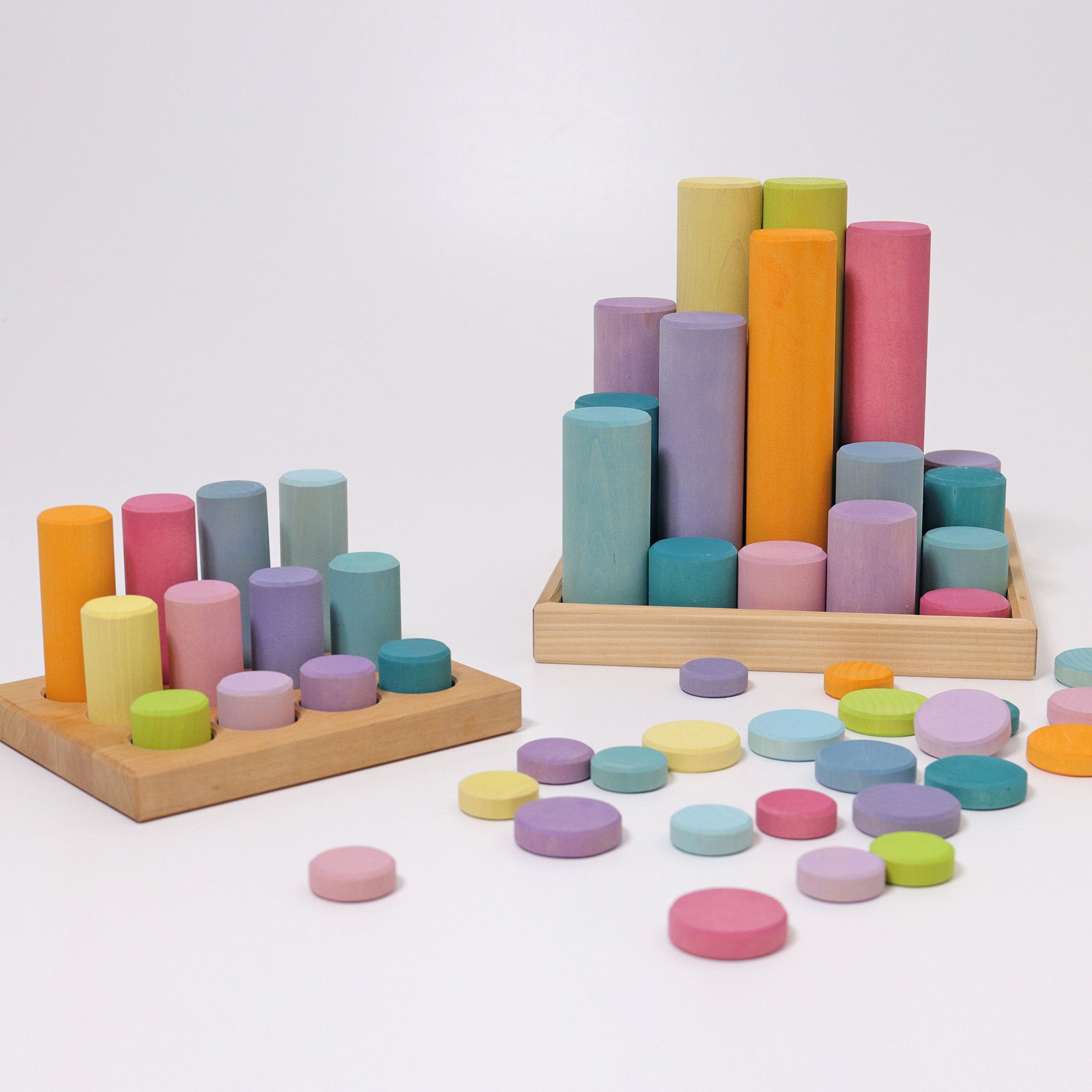 GRIMM´S Steckspiel Kleine Bauwalzen pastell