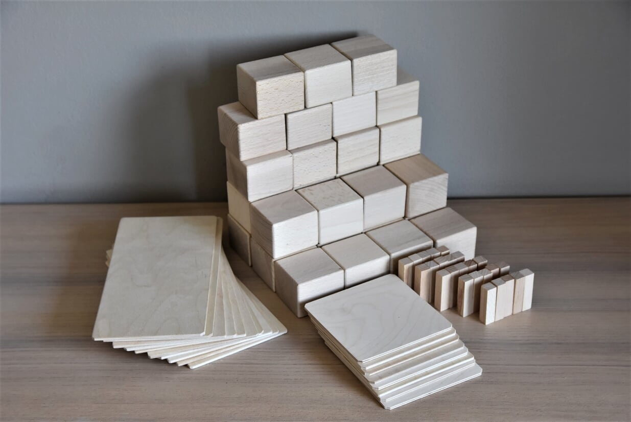 JUST BLOCKS - natürliche Holzklötze SMALL (74 St.)