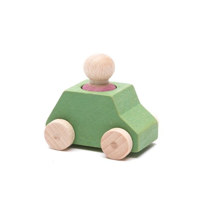 Lubulona Grünes Spielzeugauto mit Holzfigur divers