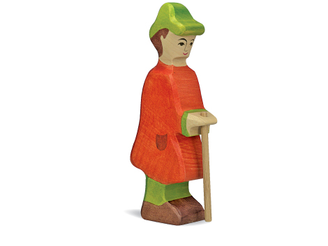 HOLZTIGER Hirte mit Stab, 18 cm