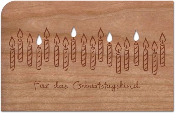 Holzpost® Grußkarte Kerzen für das Geburtstagskind