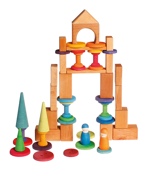GRIMM´S Fädelspiel Große Holzknöpfe bunt