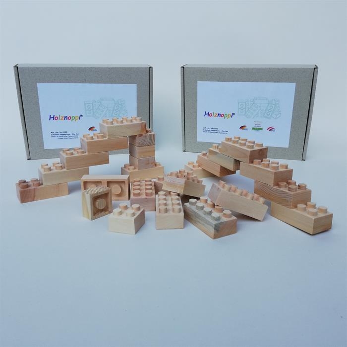 Holznoppi Noppenstein aus Zirbenholz - SET 2 (20er Set)