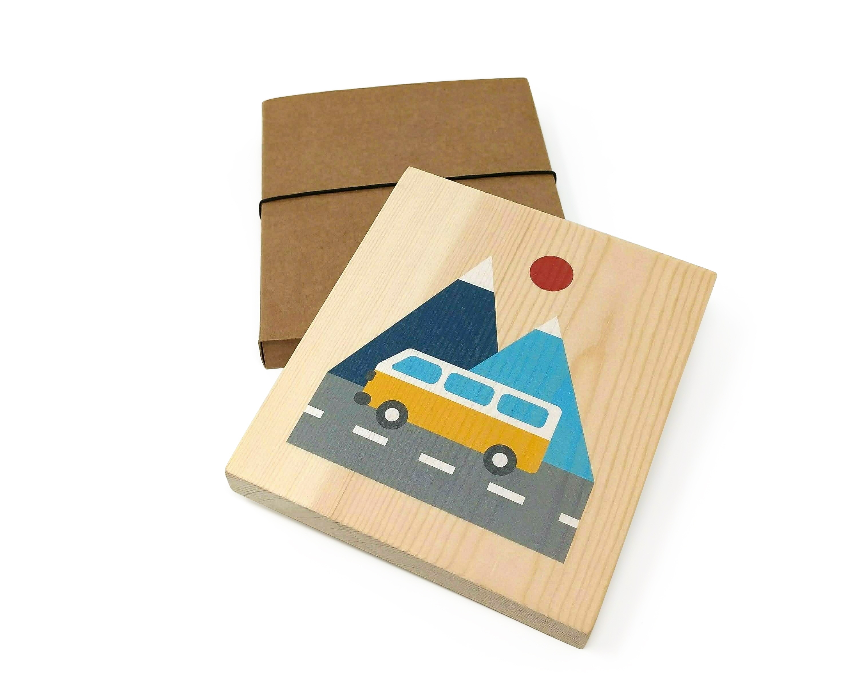 Lubulona Holzbilder Illustration Ballon, Boot & Bus (3er Set)