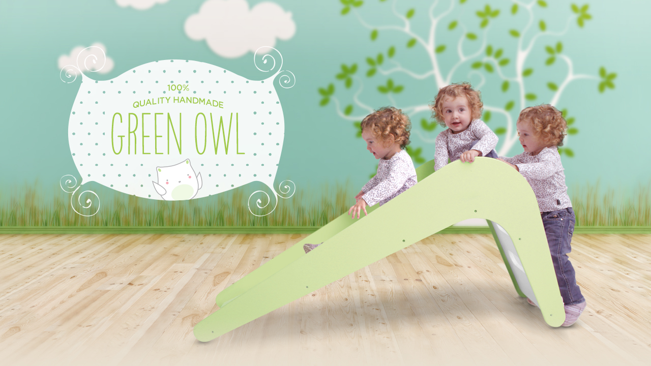 Jupiduu Kinderrutsche Green Owl