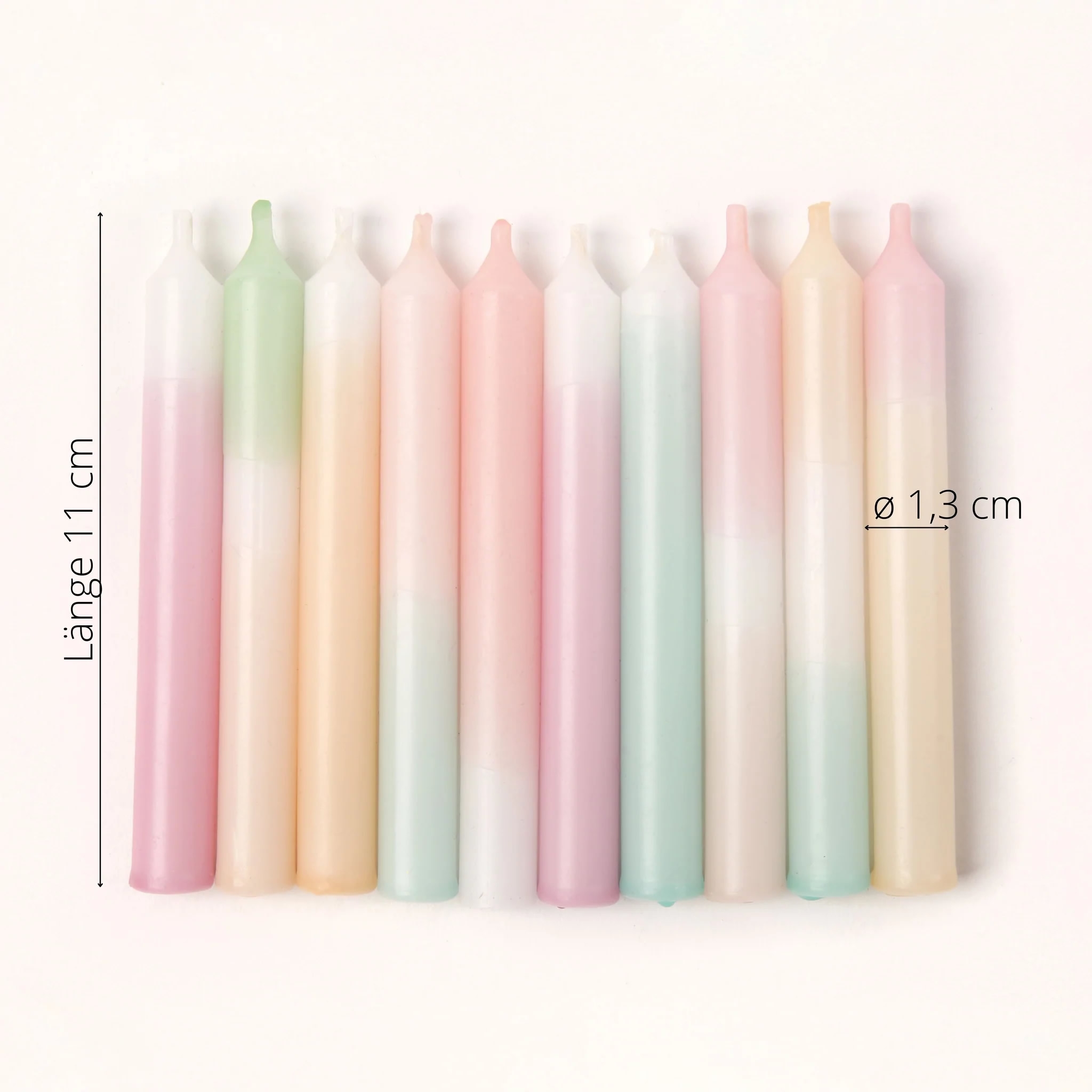 Madam ERLE Geburtstagskerzen DIP DYE SMILLA (10 Stück)