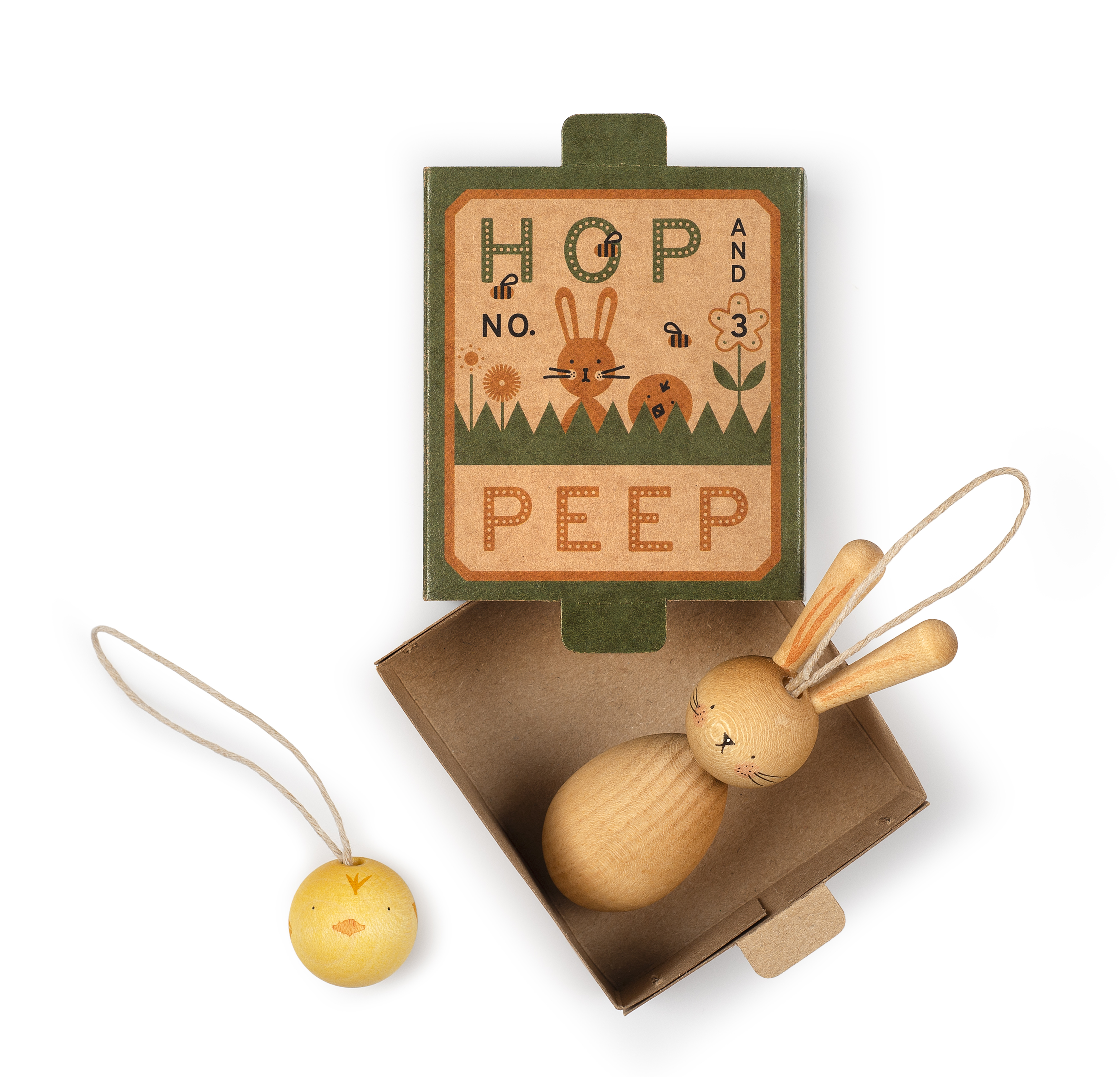 Grapat Oster Ornament No3 Hop and Peep - Holzspielzeug Profi