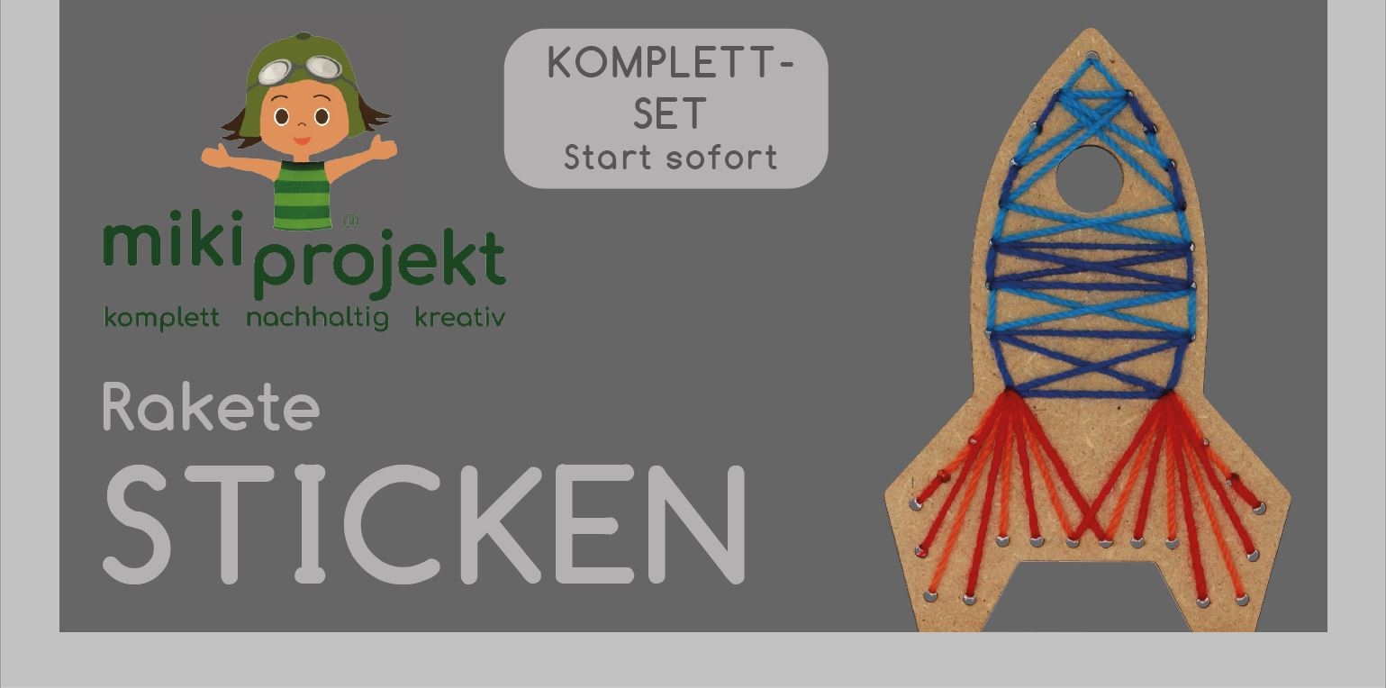 mikiprojekt Bastelset Sticken Rakete