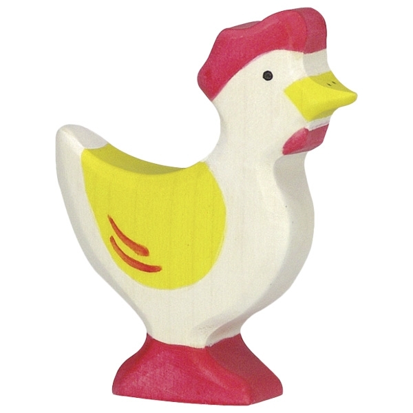 HOLZTIGER Kleines, gelbes Huhn stehend