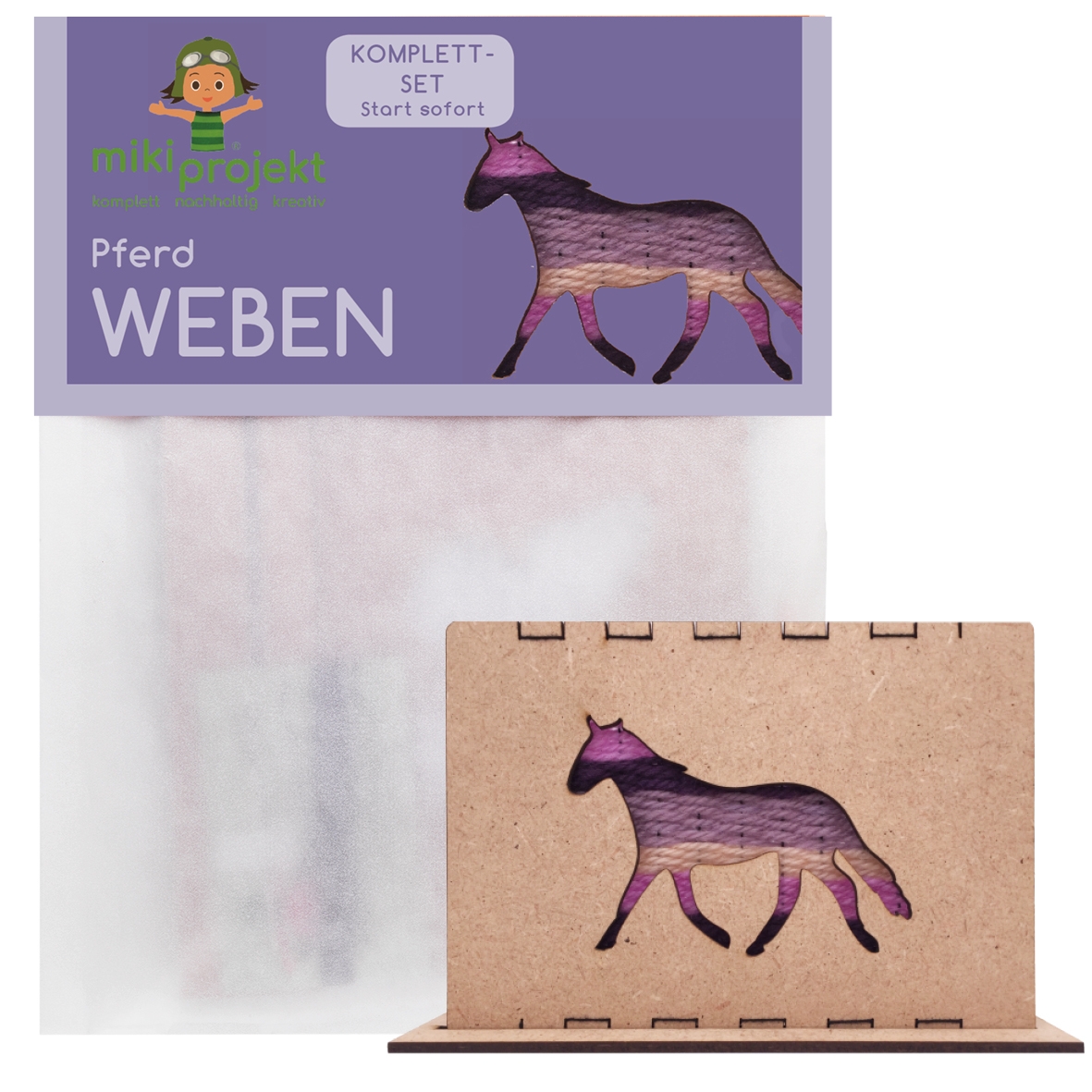 mikiprojekt Bastelset Weben Pferd