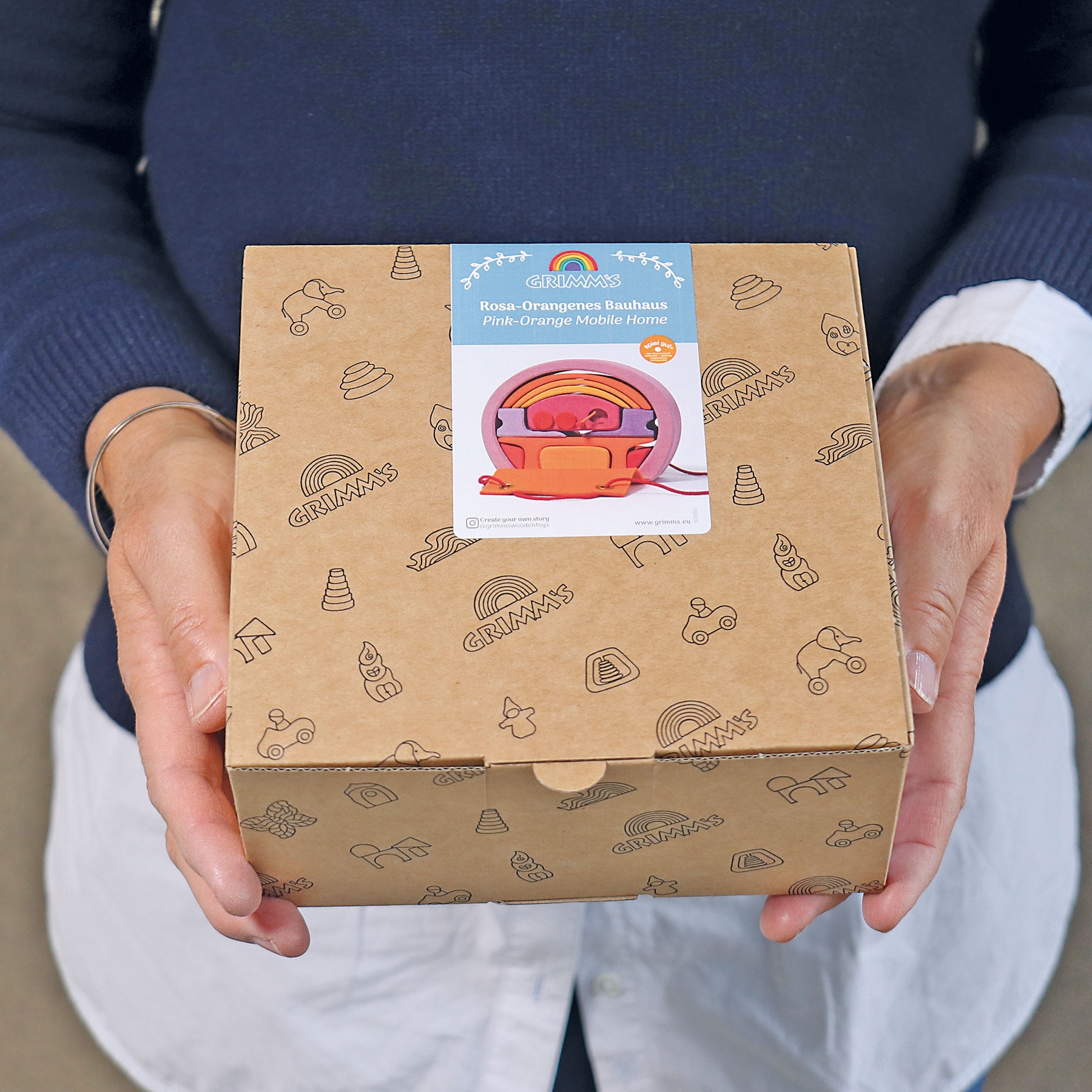 GRIMM´S Rosa-orangenes Bauhaus Lollipop