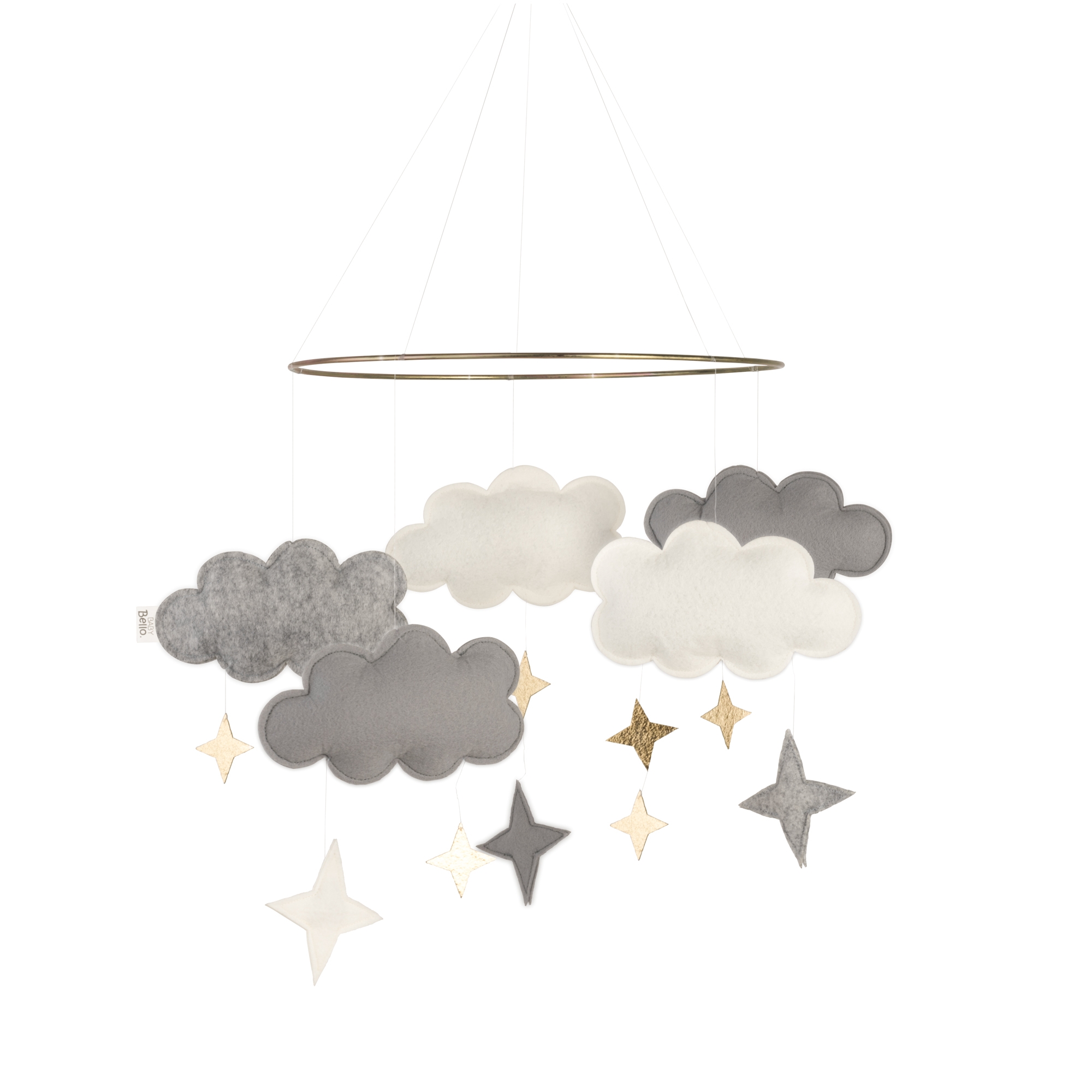 Baby Bello Filz-Mobile Fantasy Clouds Rusty Grey