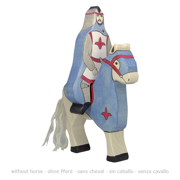 HOLZTIGER Blauer Ritter mit Mantel reitend (ohne Pferd)