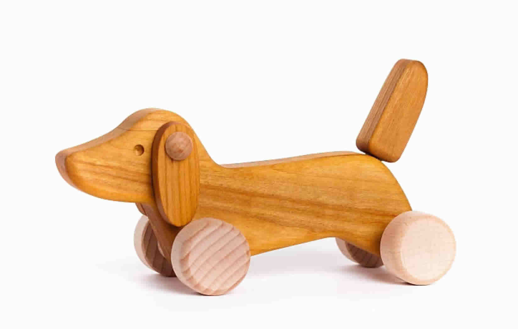 BAJO Dachshund Dackel Welpe hellbraun | Holzspielzeug Profi