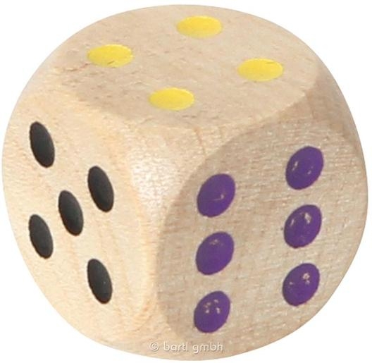 Augenwürfel weiß-bunt, 20 mm