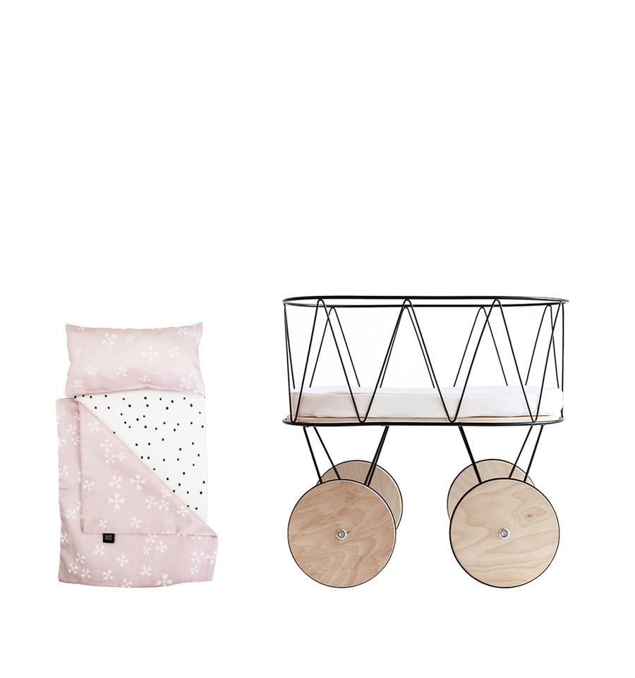ooh noo Bettwäsche Blushing Blossoms für Puppen Stubenwagen