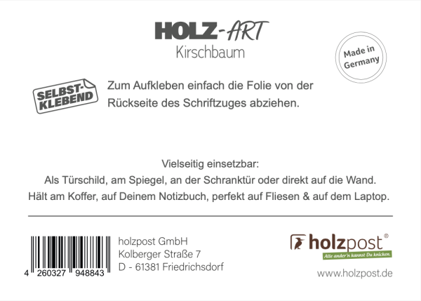 Holzpost® Holz-Art Schriftzug Wellness Bereich
