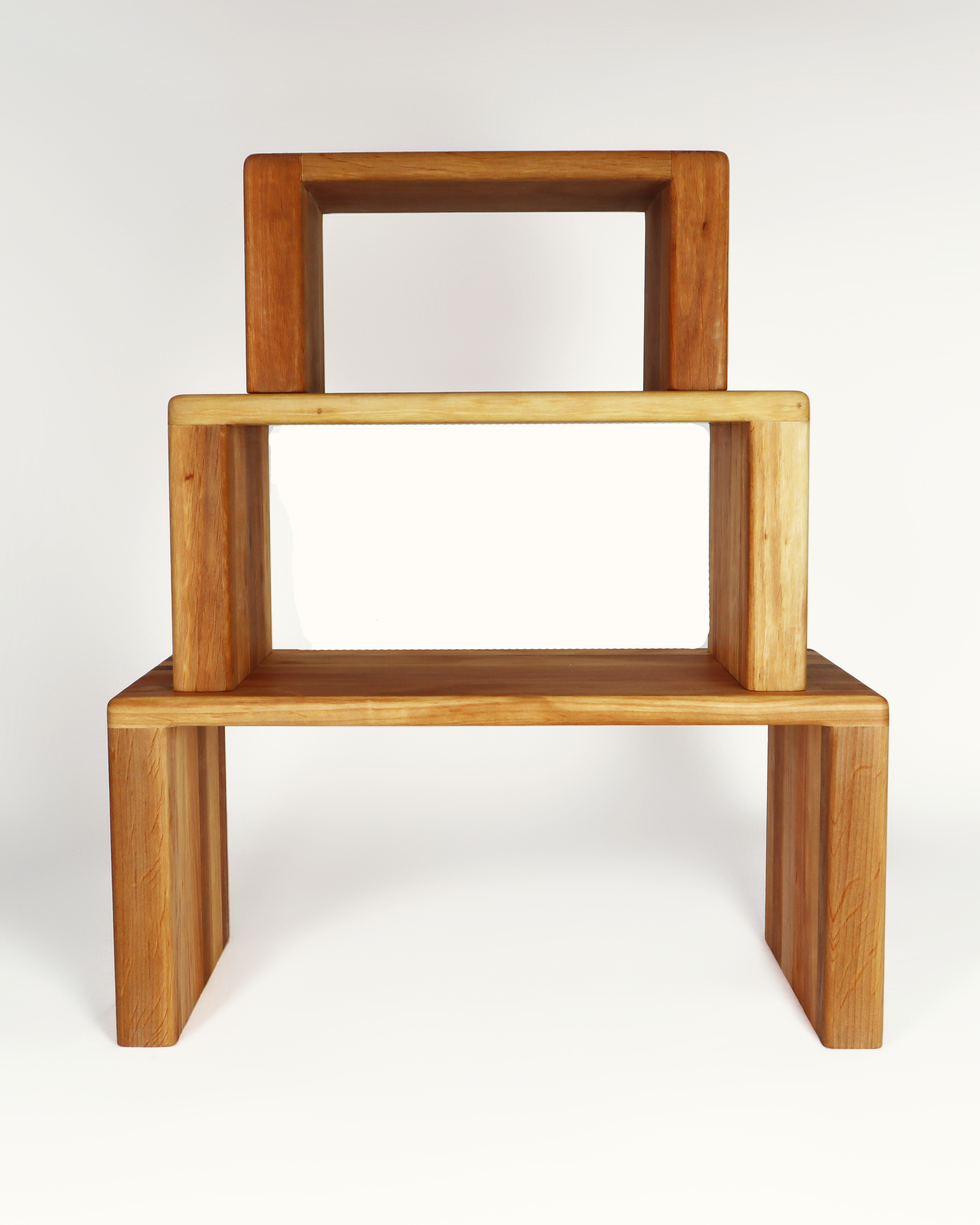 BAUSPIEL Hocker 3er Set aus Erle | Holzspielzeug Profi