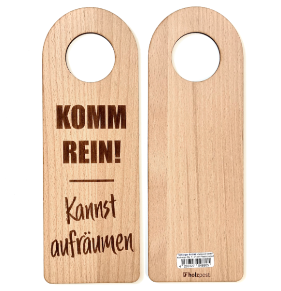 Holzpost® Türanhänger Komm rein! - Kannst aufräumen