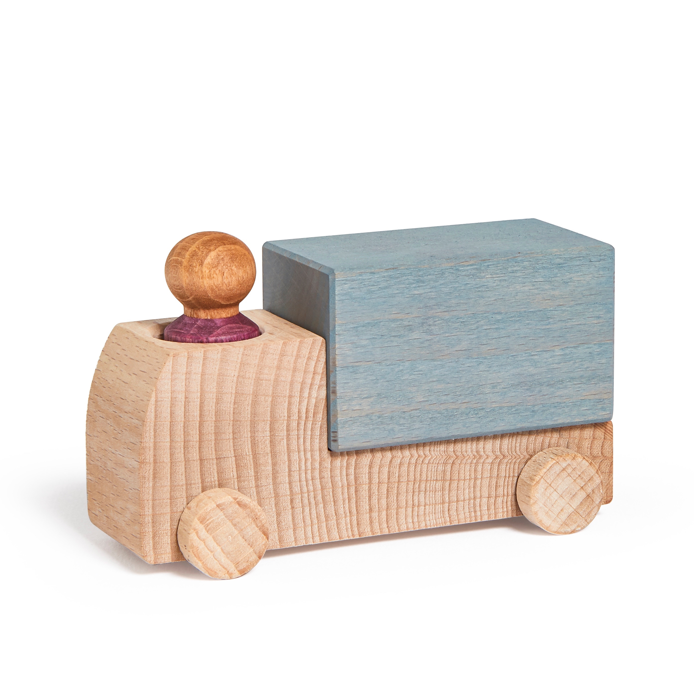 Lubulona Lubu Truck grau mit Holzfigur