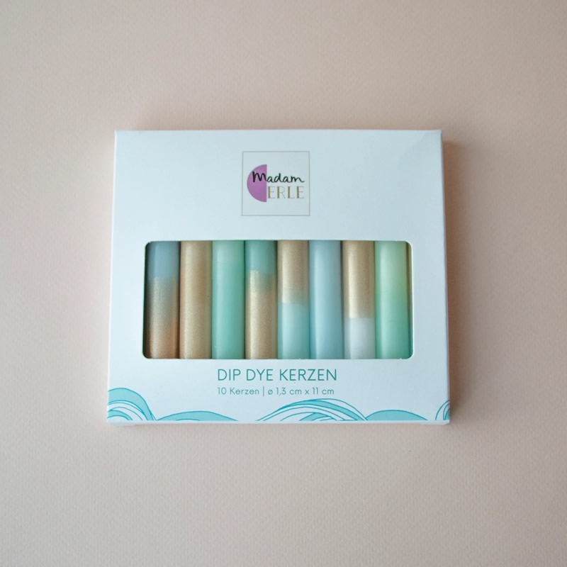 Madam ERLE Geburtstagskerzen DIP DYE GOLDENE ELLA (10 Stück)