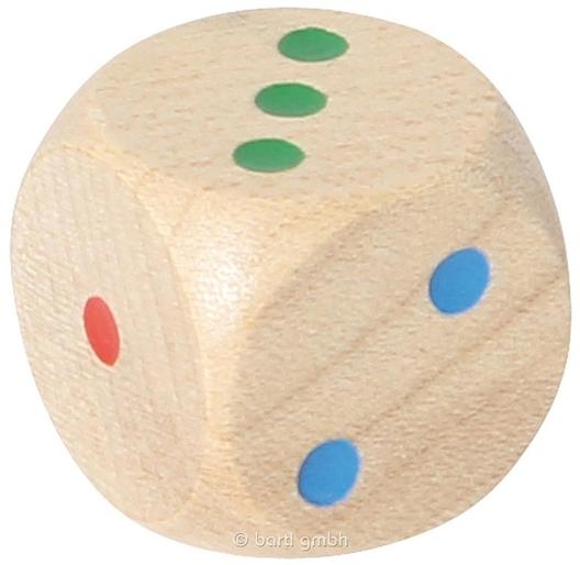 Augenwürfel weiß-bunt, 20 mm