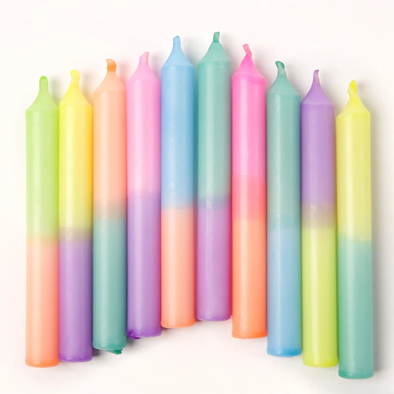 Madam ERLE Geburtstagskerzen DIP DYE SUSI (10 Stück)