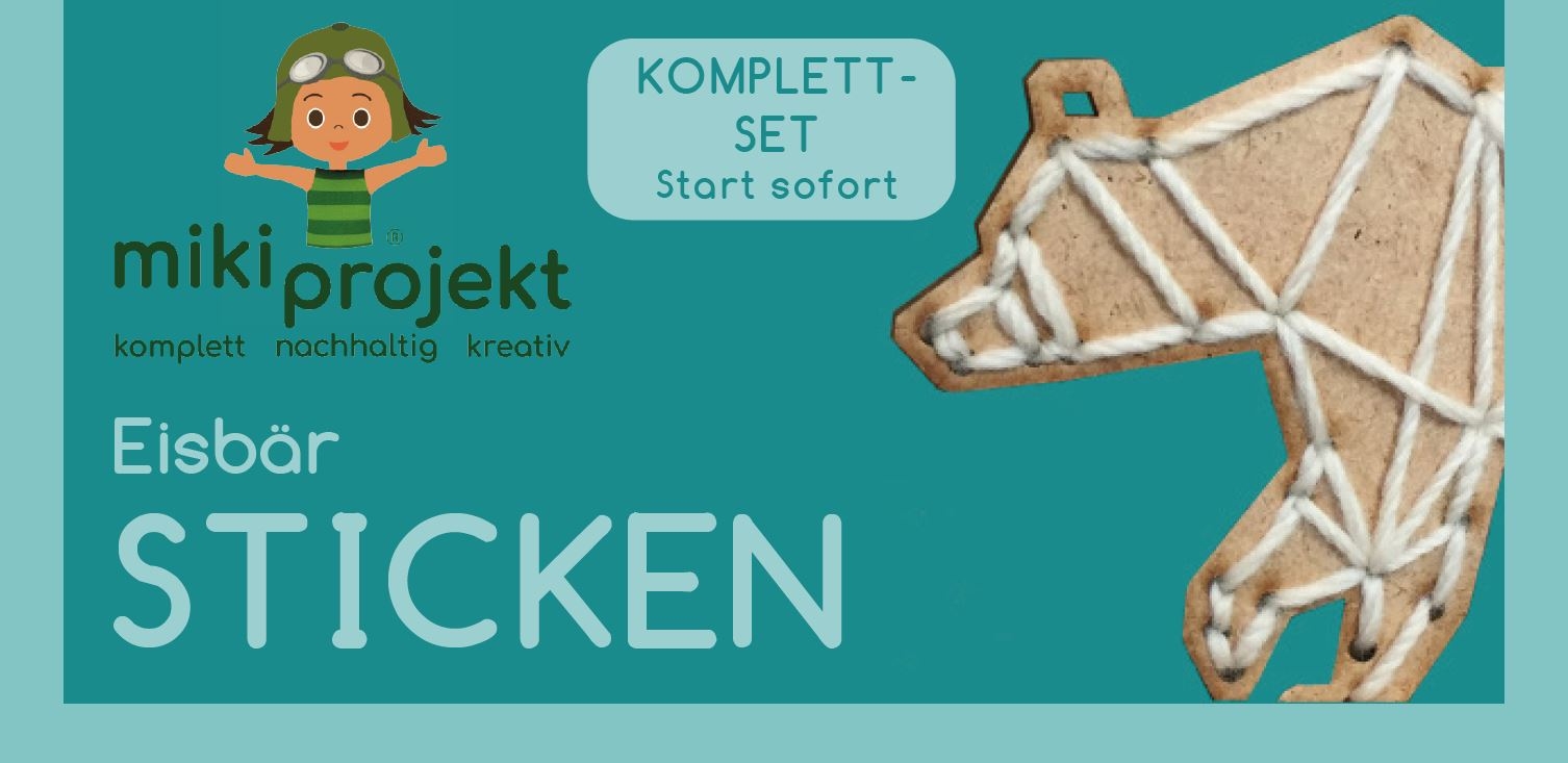 mikiprojekt Bastelset Sticken Eisbär