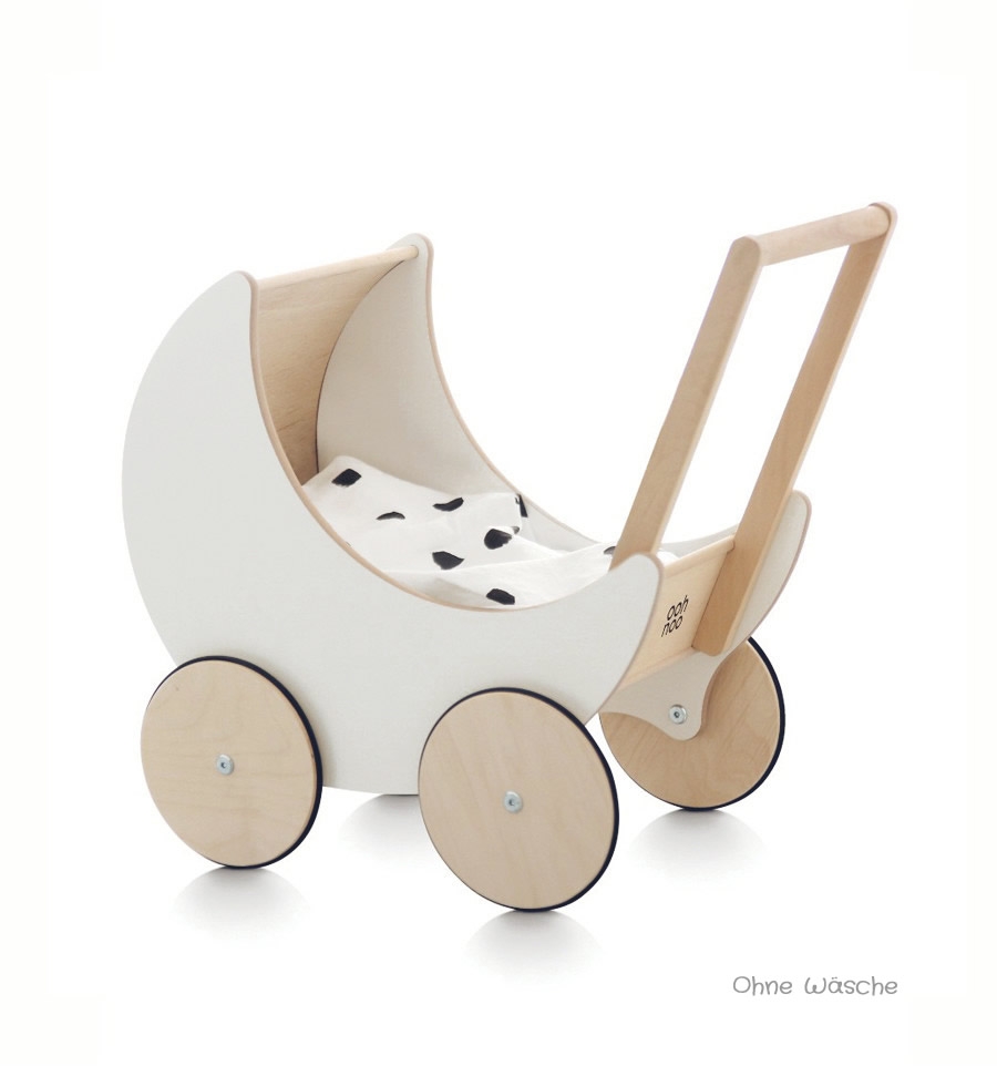ooh noo Weißer Puppenwagen Halbmond