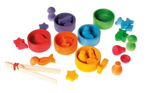 GRIMM´S Sortierspiel Regenbogen-Pilze bunt