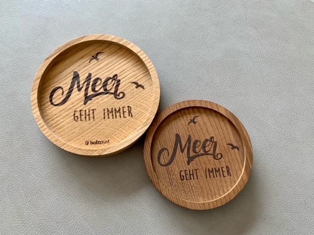 Holzpost® Untersetzer Meer geht immer (klein)
