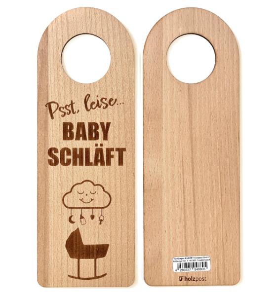 Holzpost® Türanhänger Baby schläft