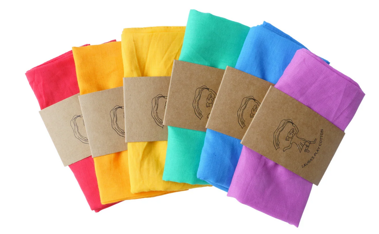 LAURA`S PLAY COTTON Spieltücher SET RAINBOW (6er Set)