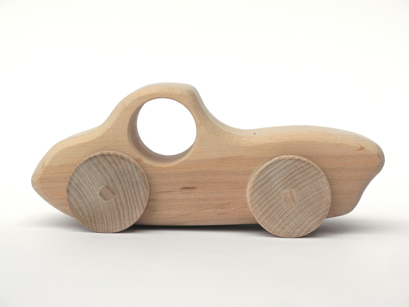 Schaukeltier Holzauto Colette natur